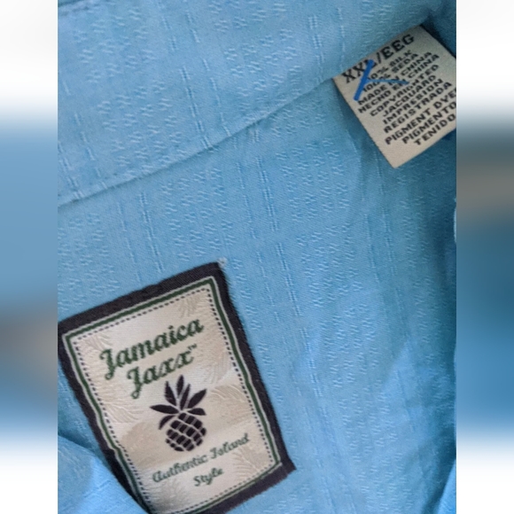 Jamaica Jaxx 100% Silk Relax Hawaiian Pin Up Stitched Camp Collar Shirt Mens XXL - Picture 4 of 12